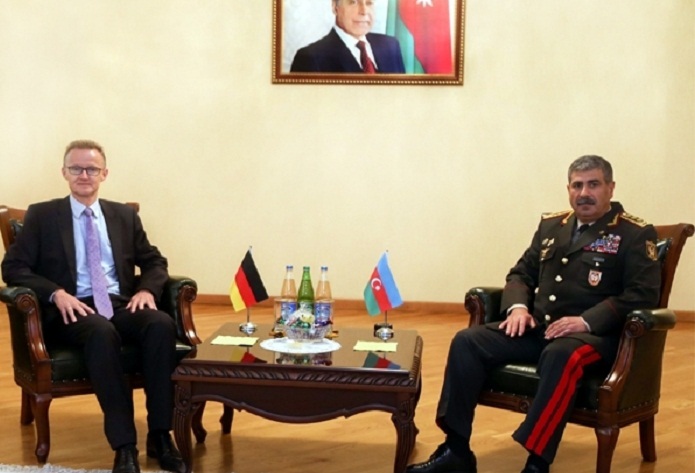 Azerbaijani defense minister meets with German ambassador to Azerbaijan